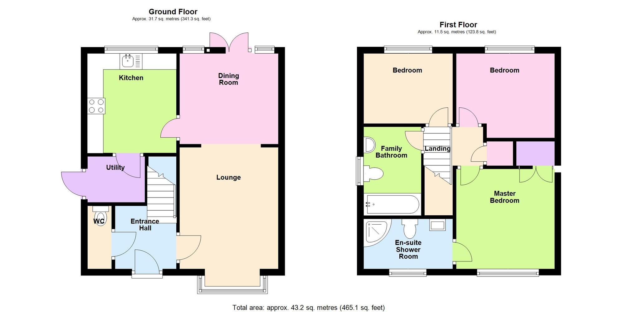 Floorplan of 3 bedroom Detached House for sale, Jasmine Way, Warwickshire, CV12
