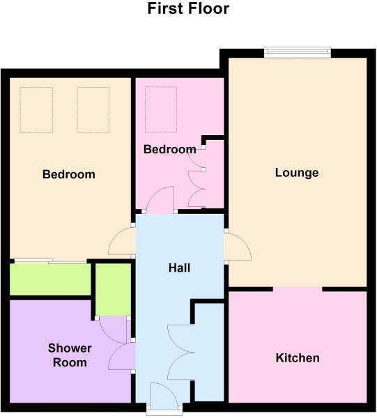 Floorplan of 2 bedroom  Flat for sale, Ashdene Gardens, Kenilworth, Warwickshire, CV8
