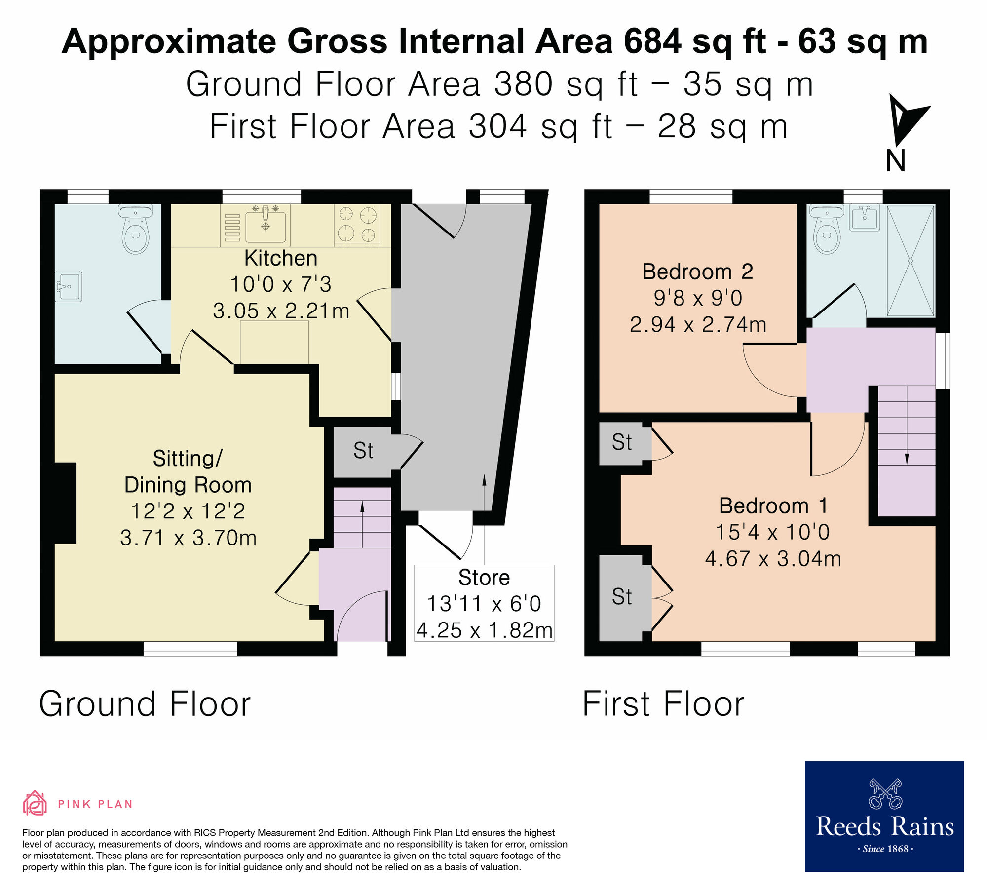 Floorplan of 2 bedroom Semi Detached House for sale, Arthur Street, Kenilworth, Warwickshire, CV8