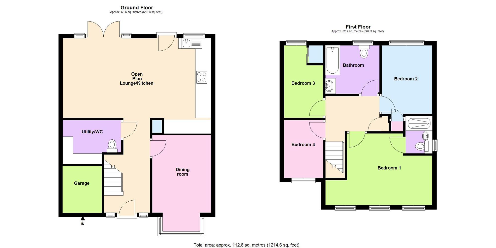 Floorplan of 4 bedroom Detached House for sale, Tewkesbury Drive, Bedworth, Warwickshire, CV12