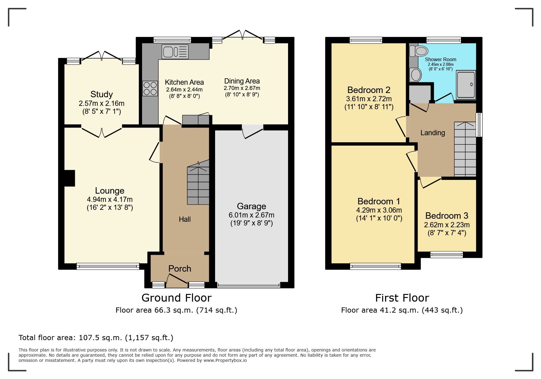 Floorplan of 3 bedroom Semi Detached House for sale, Gordon Close, Bedworth, Warwickshire, CV12