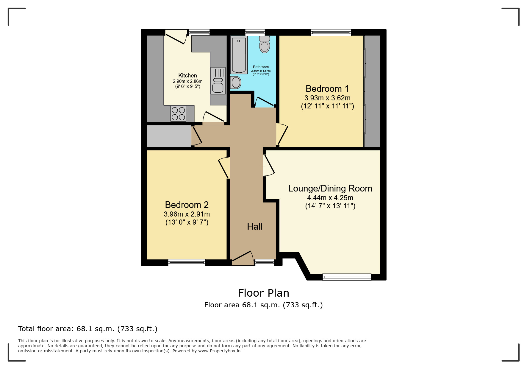 Floorplan of 2 bedroom  Flat for sale, Marston Lane, Bedworth, Warwickshire, CV12