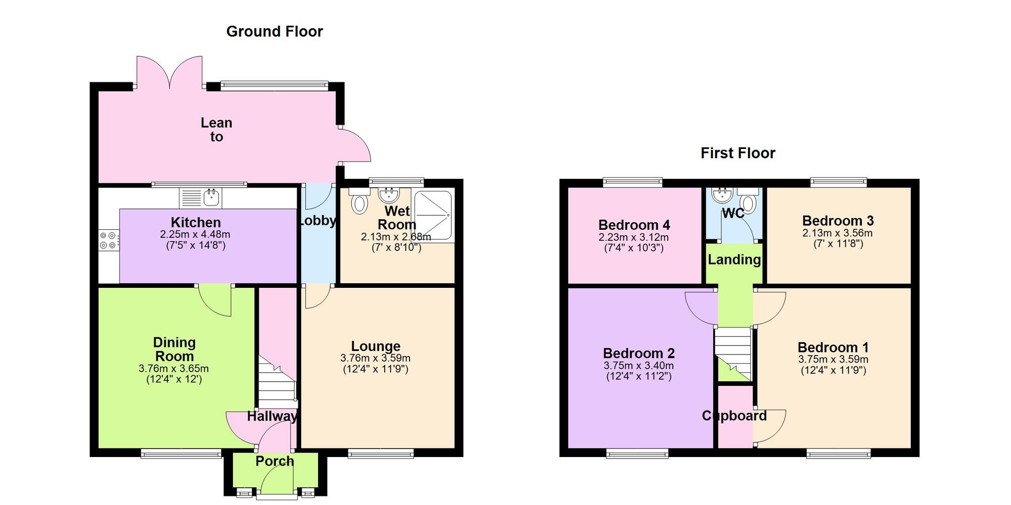 Floorplan of 4 bedroom Detached House for sale, Arden Road, Bulkington, Warwickshire, CV12