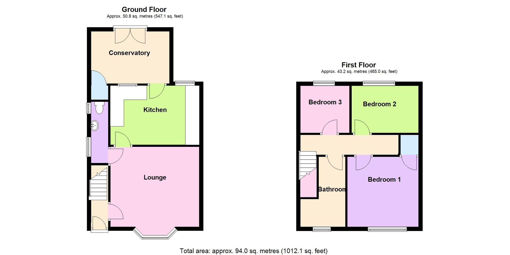 Floorplan of 3 bedroom Semi Detached House for sale, Watling Street, Nuneaton, Warwickshire, CV11