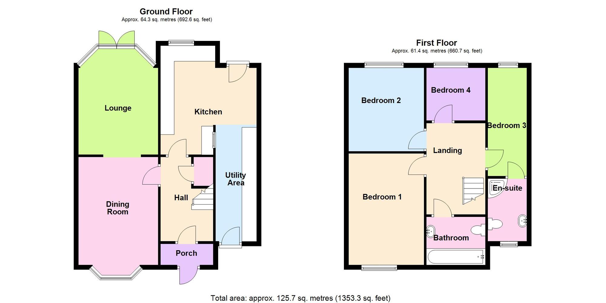 Floorplan of 4 bedroom Detached House for sale, Chamberlaine Street, Bedworth, Warwickshire, CV12
