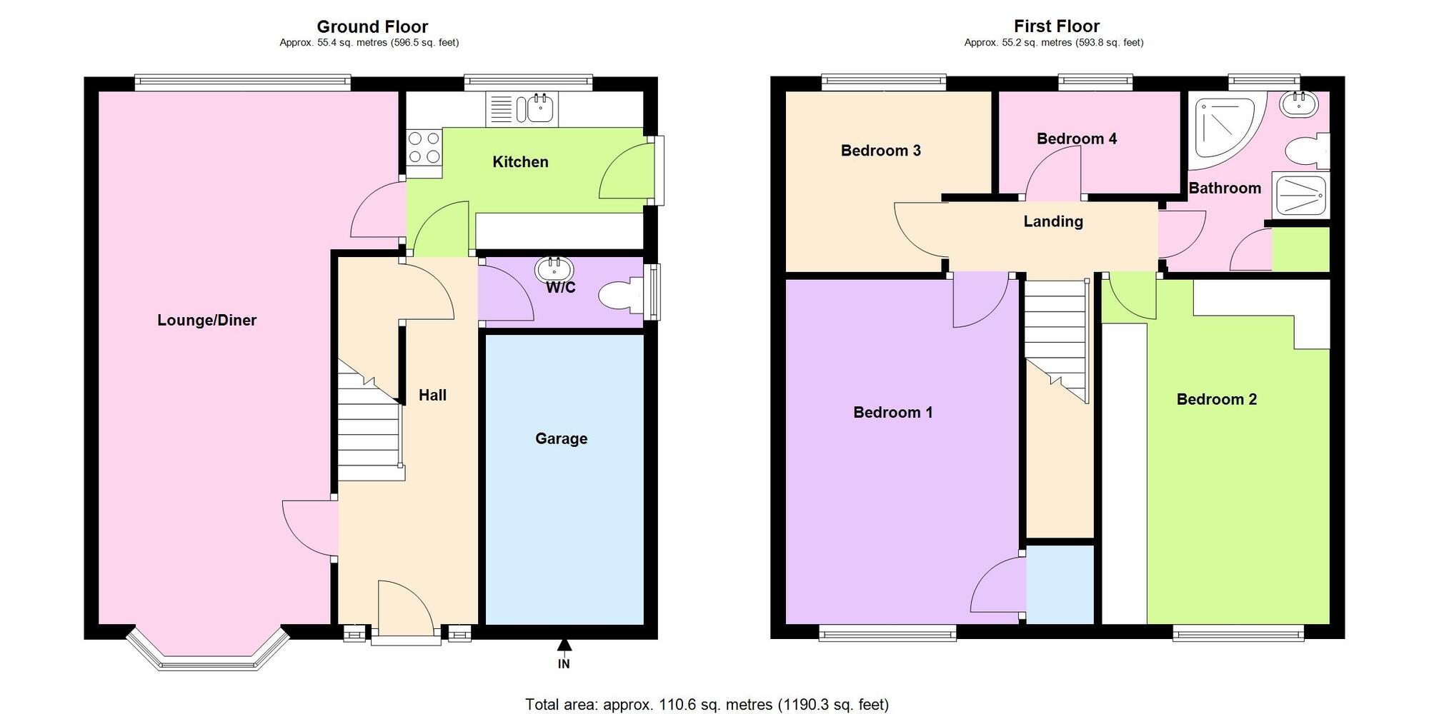 Floorplan of 4 bedroom Detached House for sale, Ambleside Road, Bedworth, Warwickshire, CV12