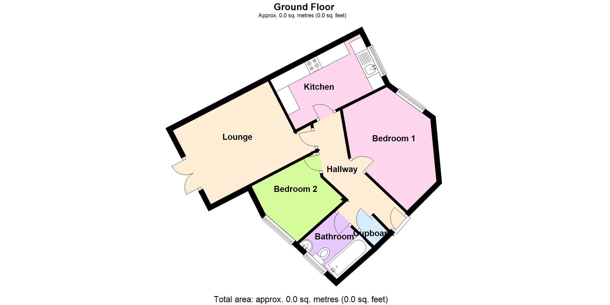 Floorplan of 2 bedroom  Flat for sale, Weavers Close, Bulkington, Warwickshire, CV12