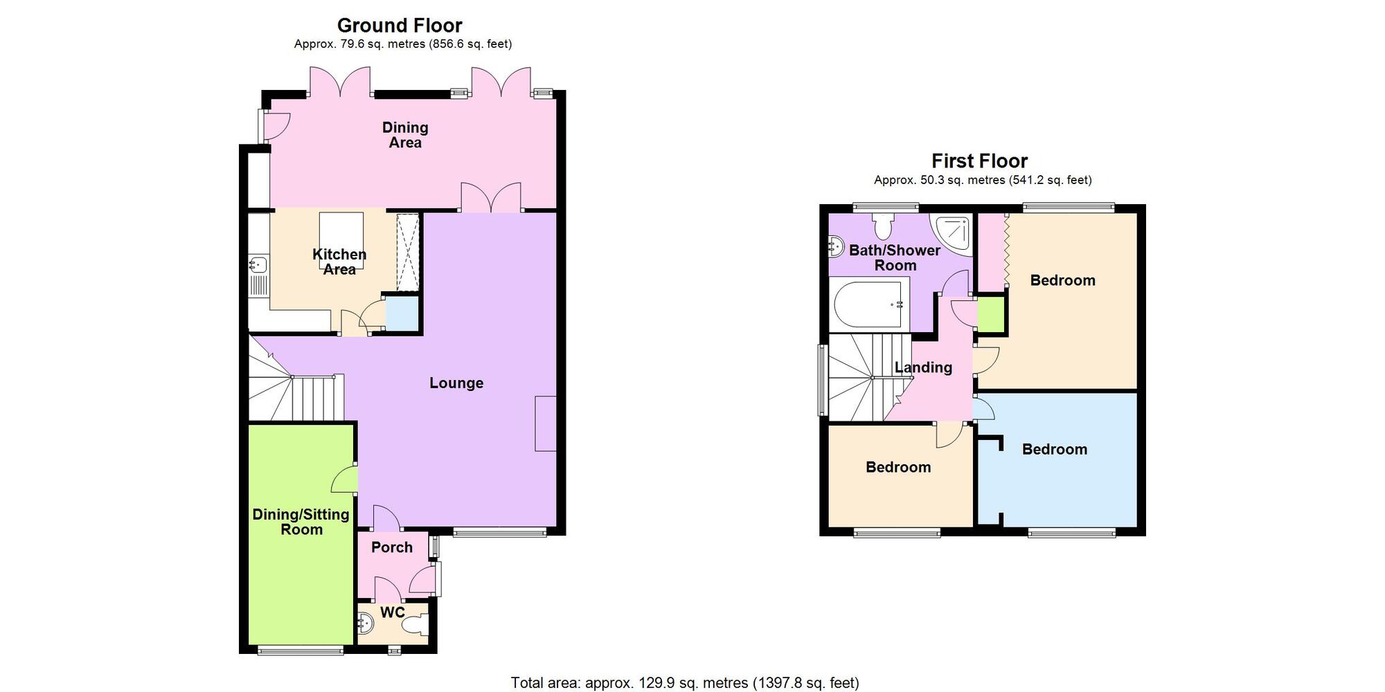 Floorplan of 3 bedroom Semi Detached House for sale, Columbia Gardens, Bedworth, Warwickshire, CV12