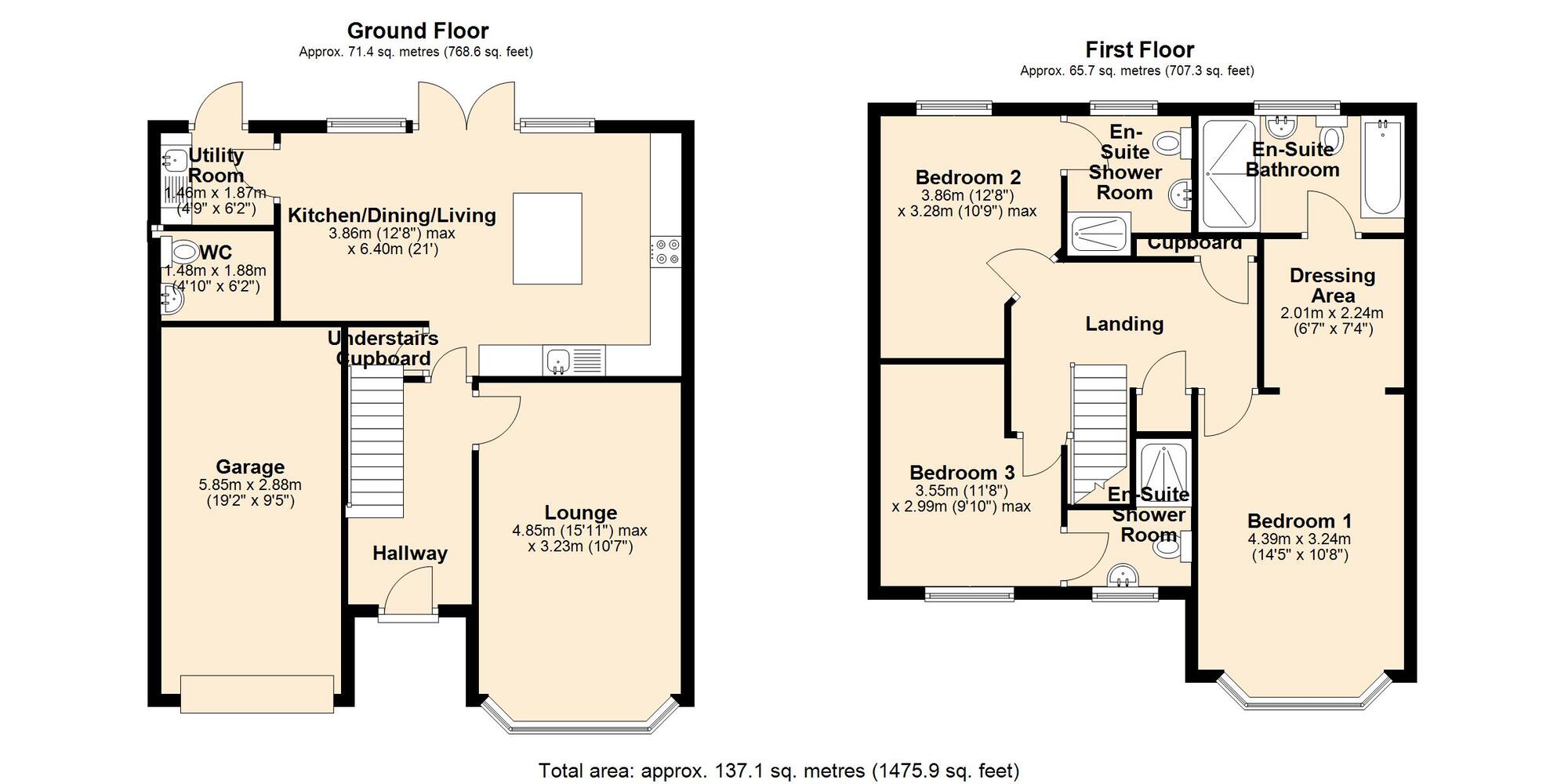Floorplan of 4 bedroom Detached House for sale, Bedworth Road, Bulkington, Warwickshire, CV12