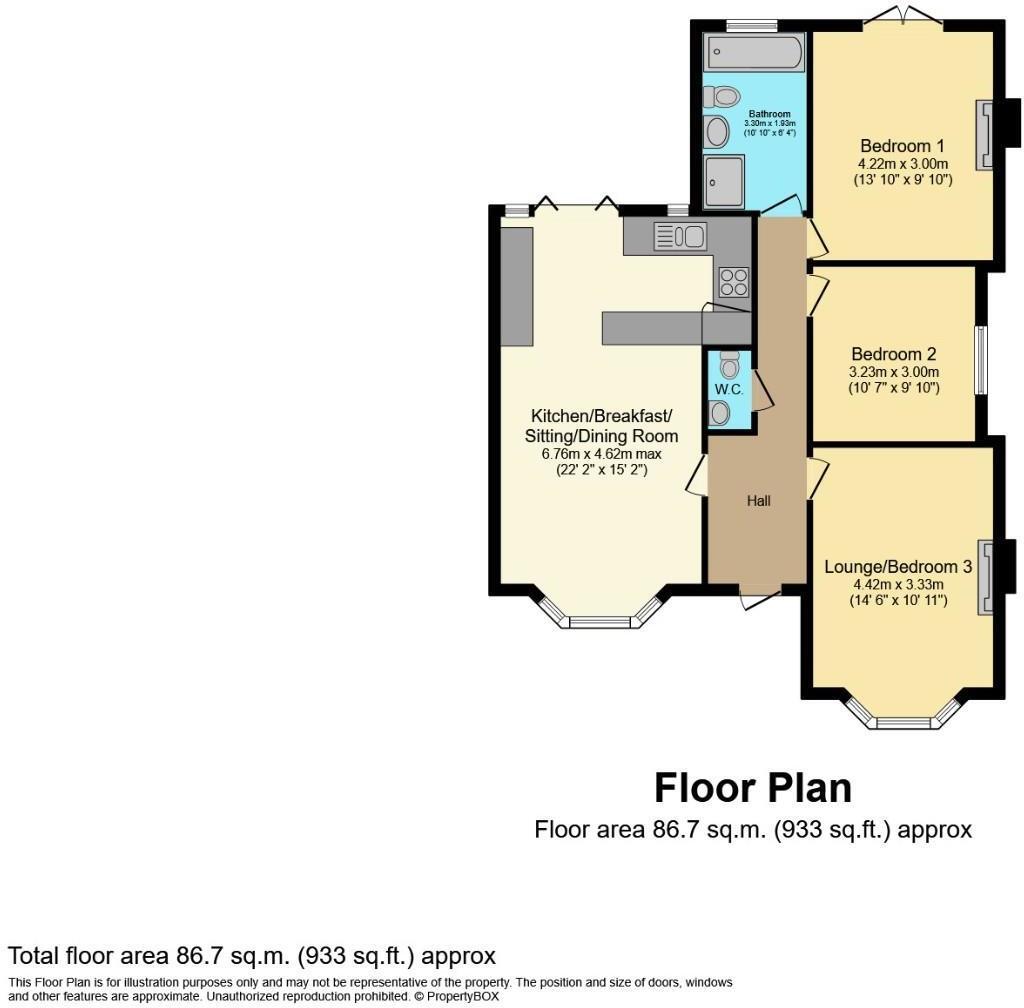 Floorplan of 3 bedroom Detached Bungalow for sale, Nuneaton Road, Bulkington, Warwickshire, CV12