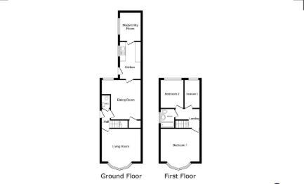 Floorplan of 3 bedroom Semi Detached House for sale, Berrington Road, Nuneaton, Warwickshire, CV10