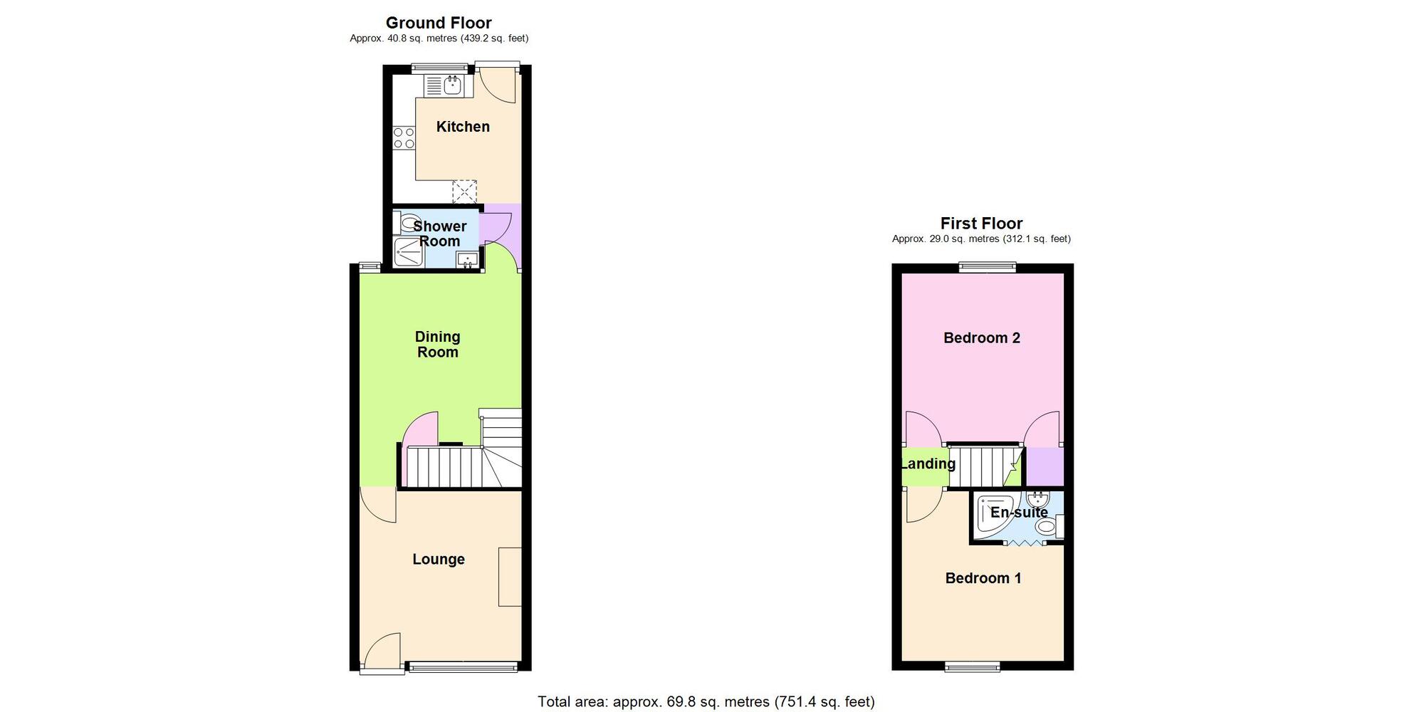 Floorplan of 2 bedroom Mid Terrace House for sale, William Street, Bedworth, Warwickshire, CV12