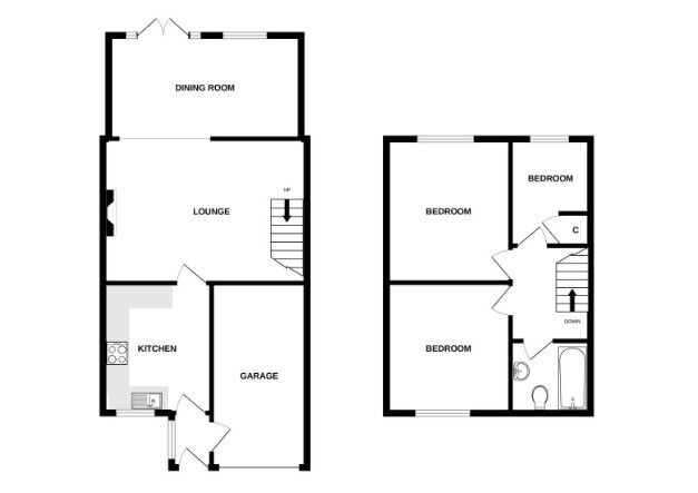 Floorplan of 3 bedroom Mid Terrace House for sale, Joseph Luckman Road, Bedworth, Warwickshire, CV12