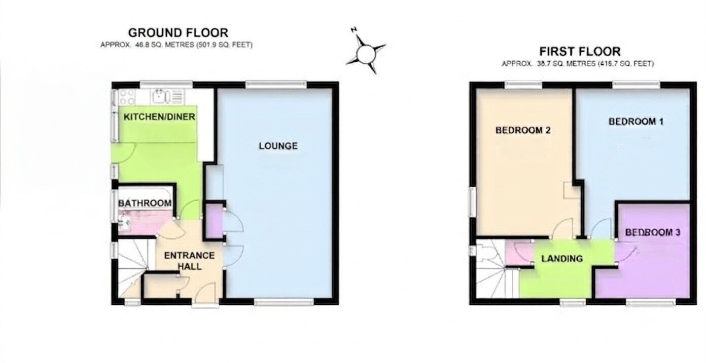 Floorplan of 3 bedroom Semi Detached House for sale, Jones Road, Exhall, Warwickshire, CV7