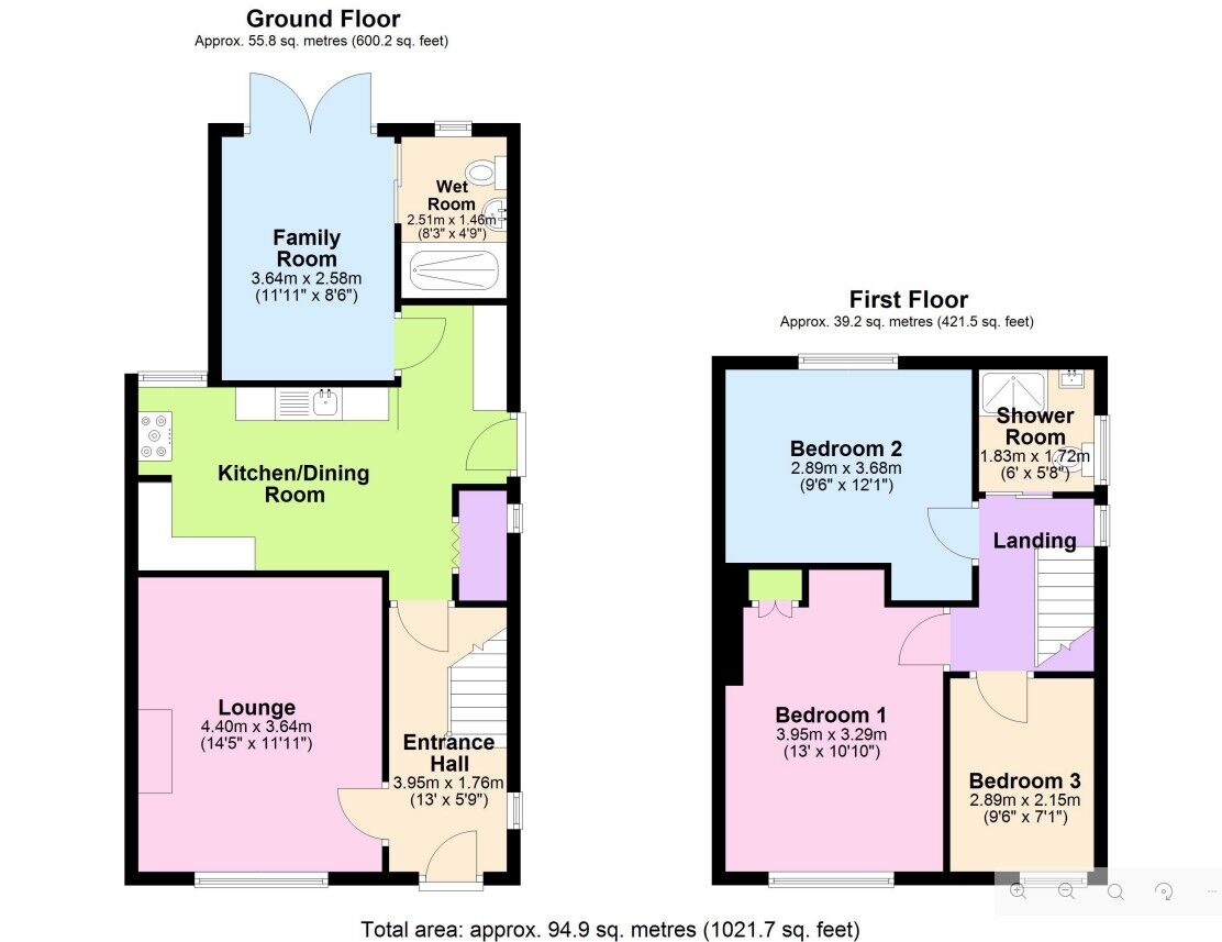 Floorplan of 4 bedroom Semi Detached House for sale, George Eliot Avenue, Bedworth, Warwickshire, CV12
