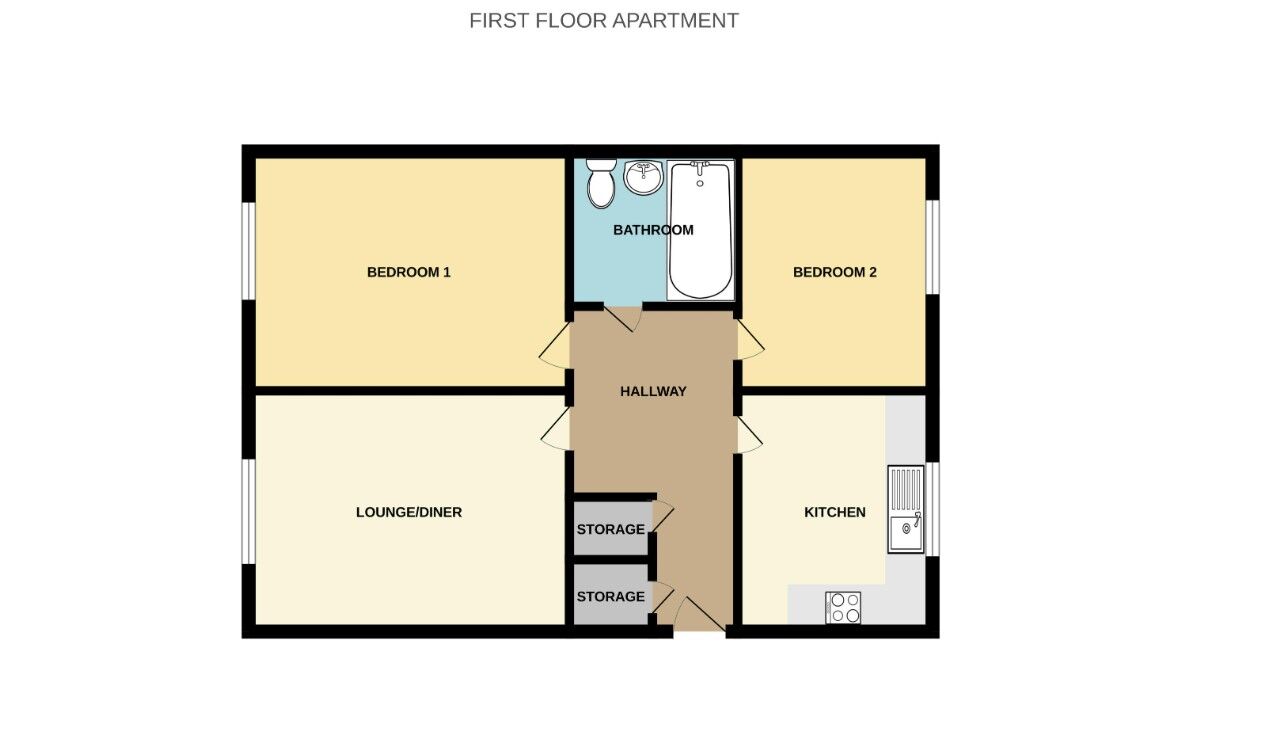 Floorplan of 2 bedroom Flat for sale, The Waterfront, Exhall, Warwickshire, CV7
