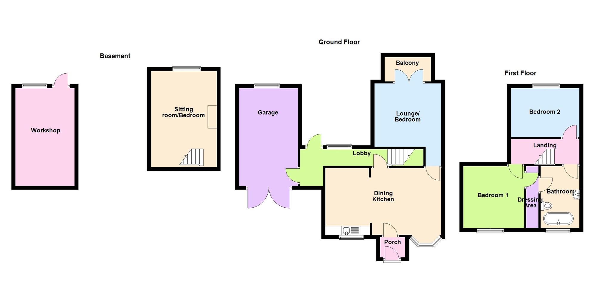 Floorplan of 3 bedroom End Terrace House for sale, Castle Road, Hartshill, Warwickshire, CV10