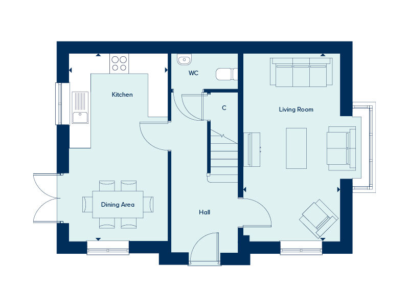 Floorplan of 3 bedroom Semi Detached House for sale, Armstrong Road, Nuneaton, Warwickshire, CV11