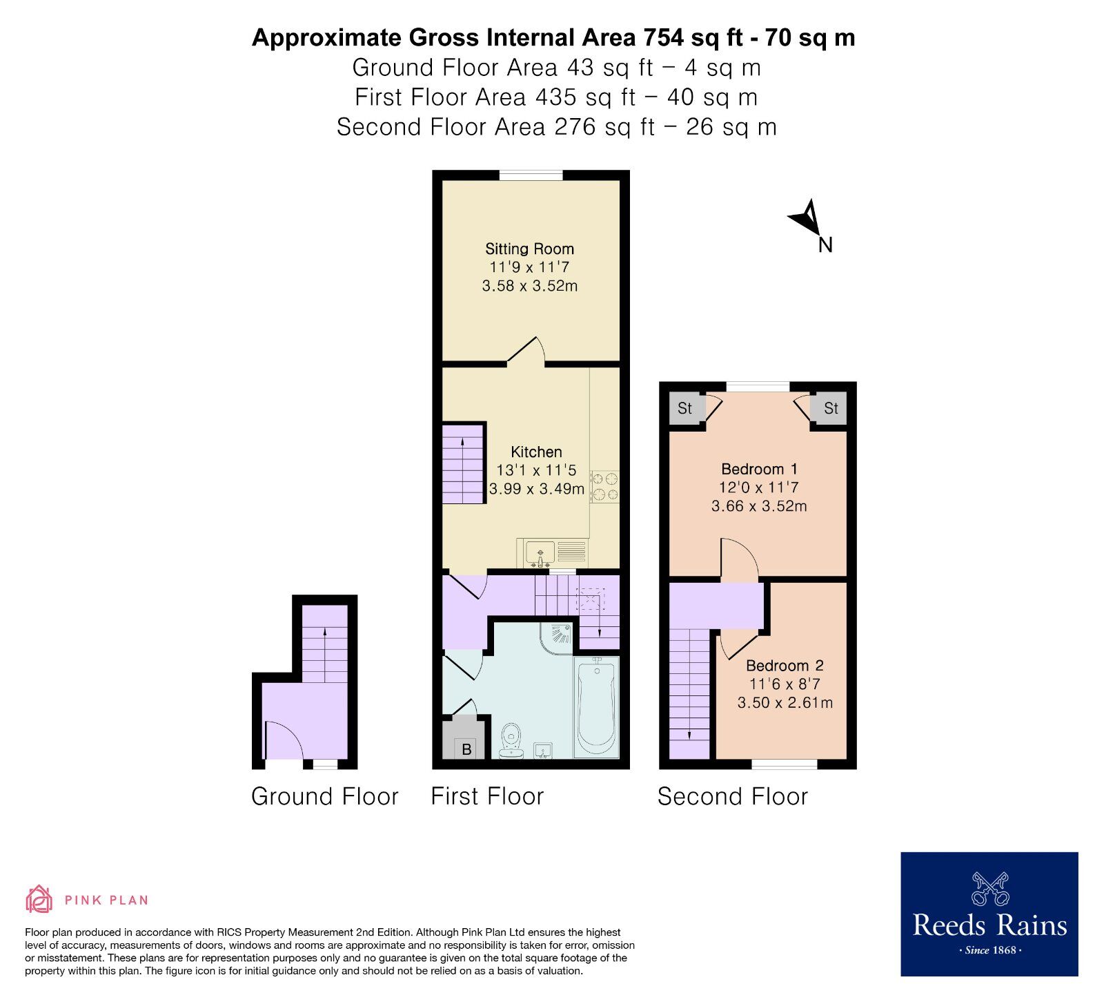 Floorplan of 2 bedroom Flat for sale, Park Road, Kenilworth, Warwickshire, CV8