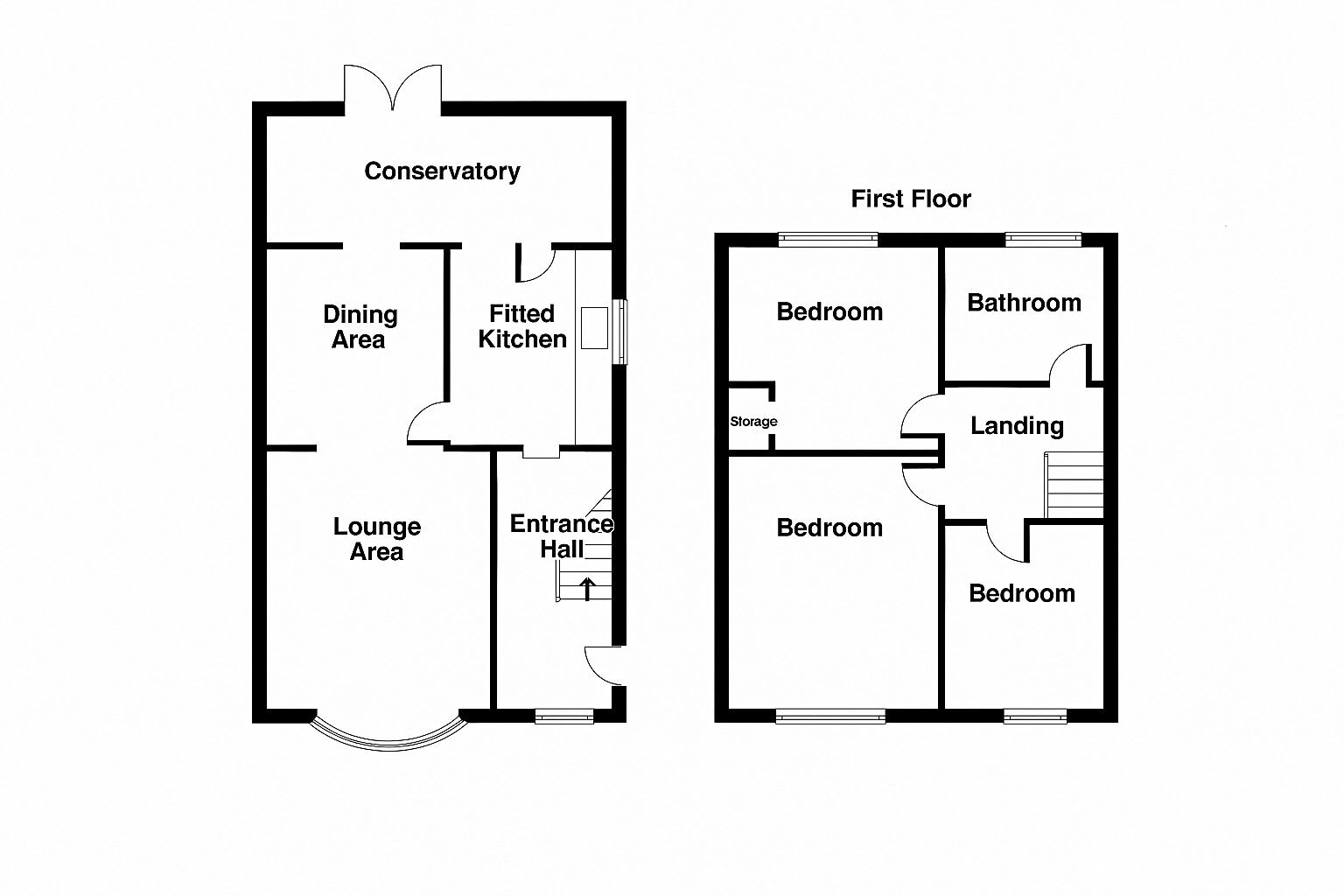 Floorplan of 3 bedroom Semi Detached House for sale, Ellesmere Road, Bedworth, Warwickshire, CV12