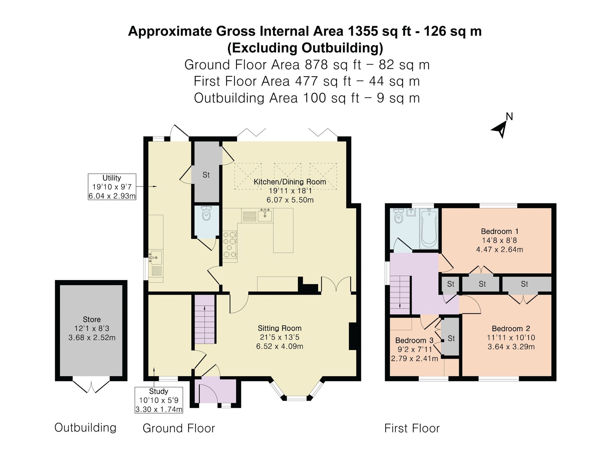 Floorplan of 4 bedroom Semi Detached House for sale, Beechwood Road, Bedworth, Warwickshire, CV12