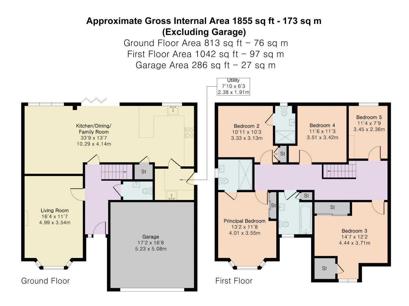Floorplan of 5 bedroom Detached House for sale, Bedworth Road, Bulkington, Warwickshire, CV12