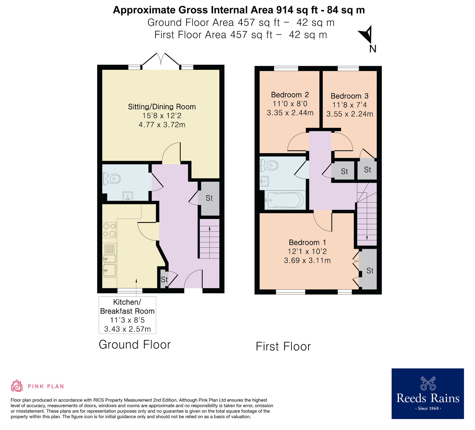 Floorplan of 3 bedroom Semi Detached House for sale, Millpond Way, Bulkington, Warwickshire, CV12