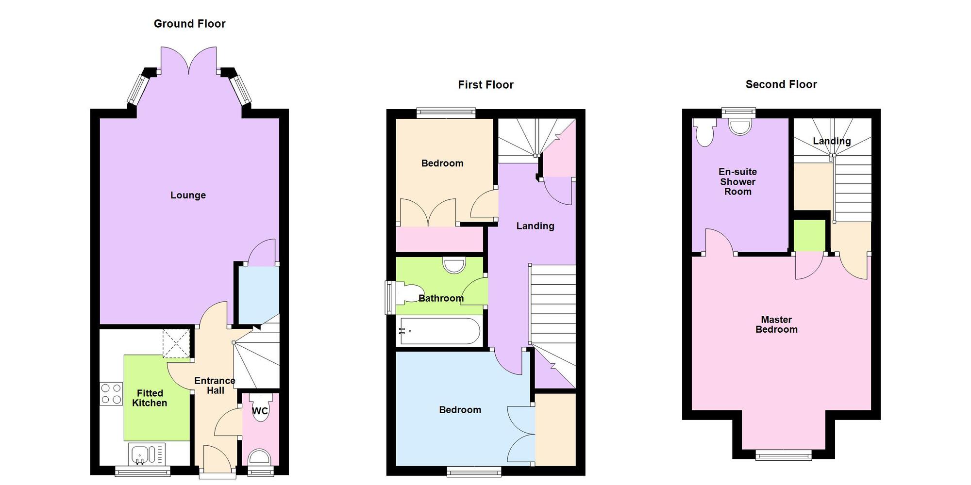 Floorplan of 3 bedroom End Terrace House for sale, School Lane, Exhall, Warwickshire, CV7