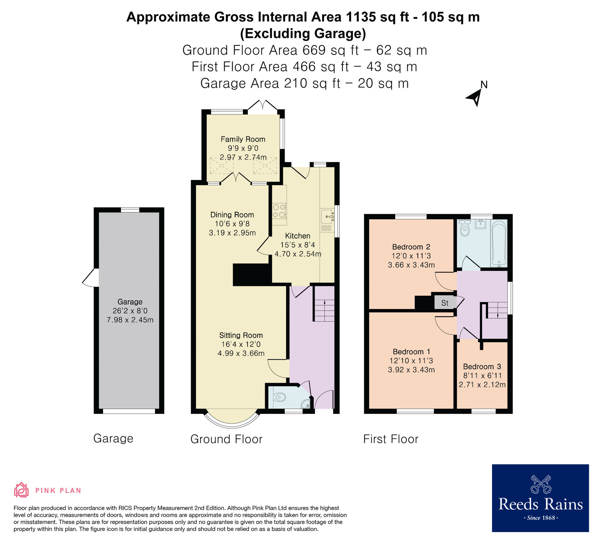 Floorplan of 3 bedroom Semi Detached House for sale, Willoughby Avenue, Kenilworth, Warwickshire, CV8