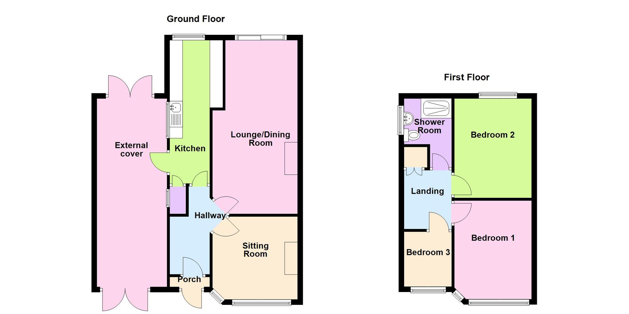 Floorplan of 3 bedroom Semi Detached House for sale, Bellairs Avenue, Bedworth, Warwickshire, CV12