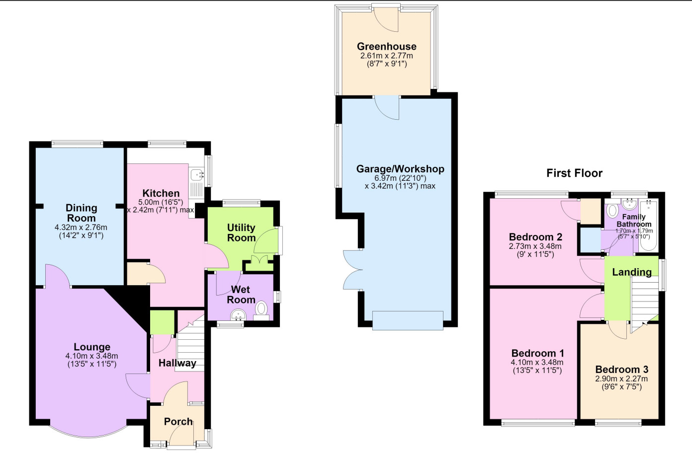 Floorplan of 3 bedroom Semi Detached House for sale, Thames Close, Bulkington, Warwickshire, CV12