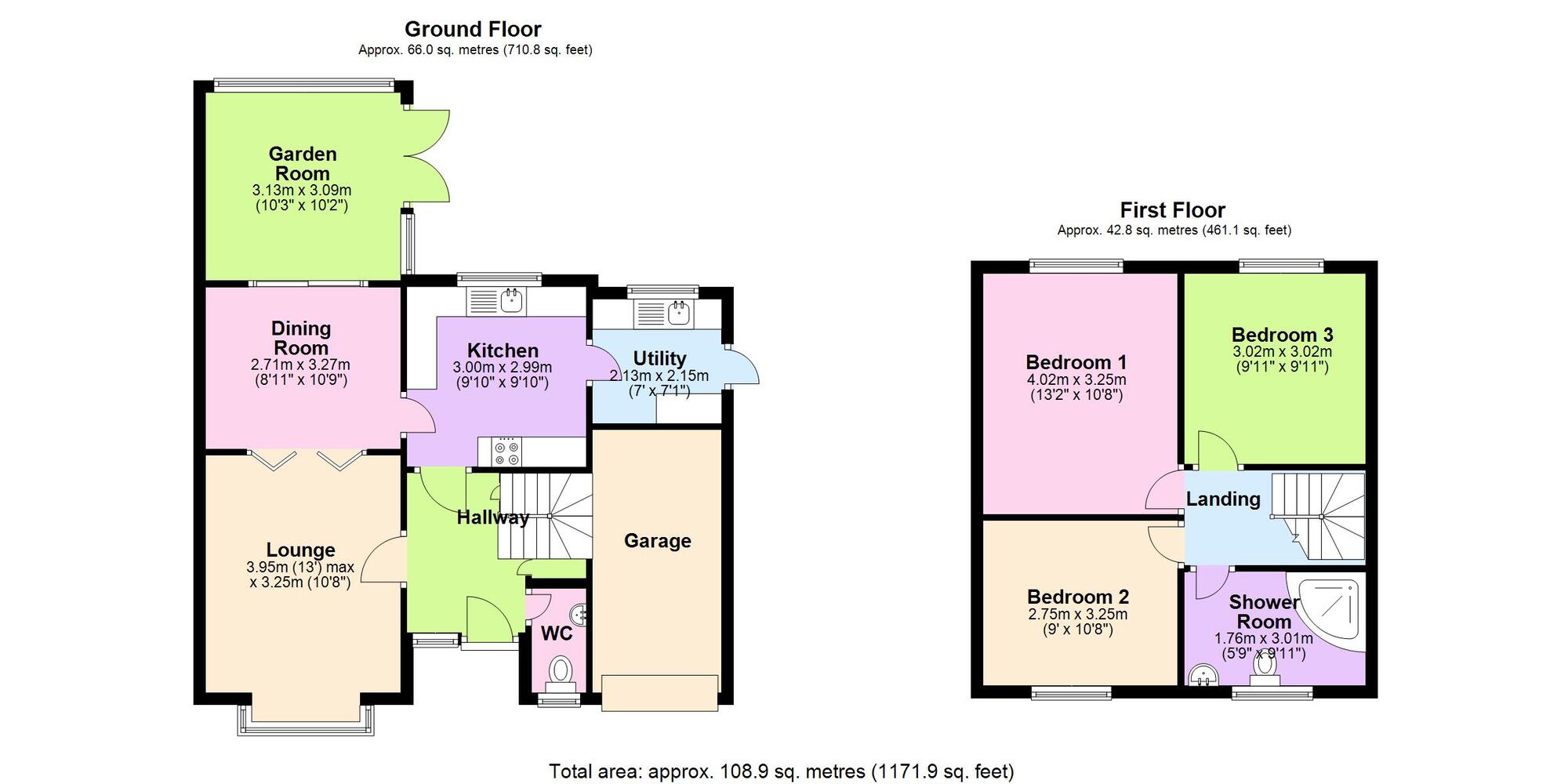 Floorplan of 3 bedroom Detached House for sale, The Alders, Bedworth, Warwickshire, CV12