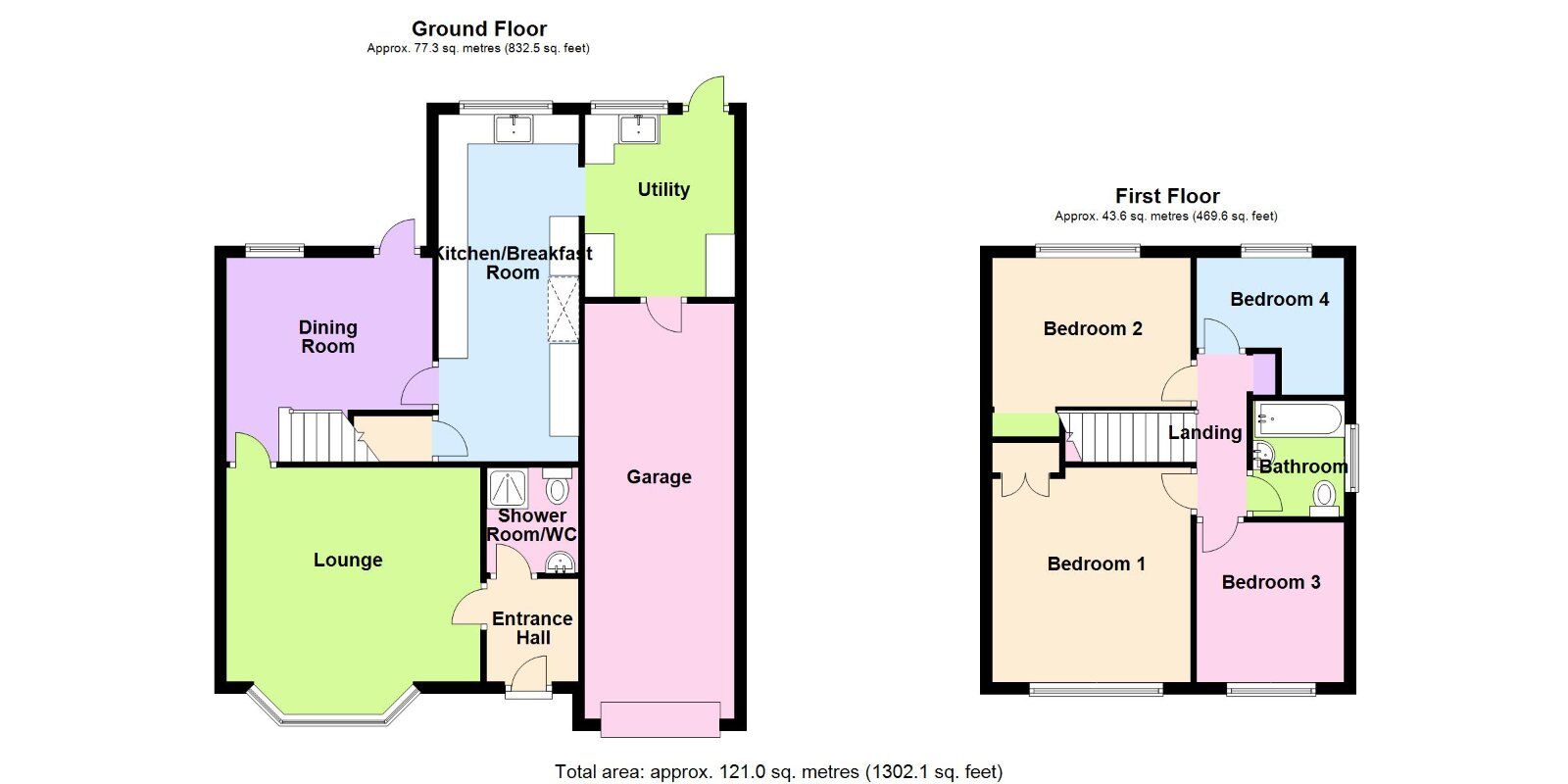 Floorplan of 4 bedroom Detached House for sale, Joseph Luckman Road, Bedworth, Warwickshire, CV12