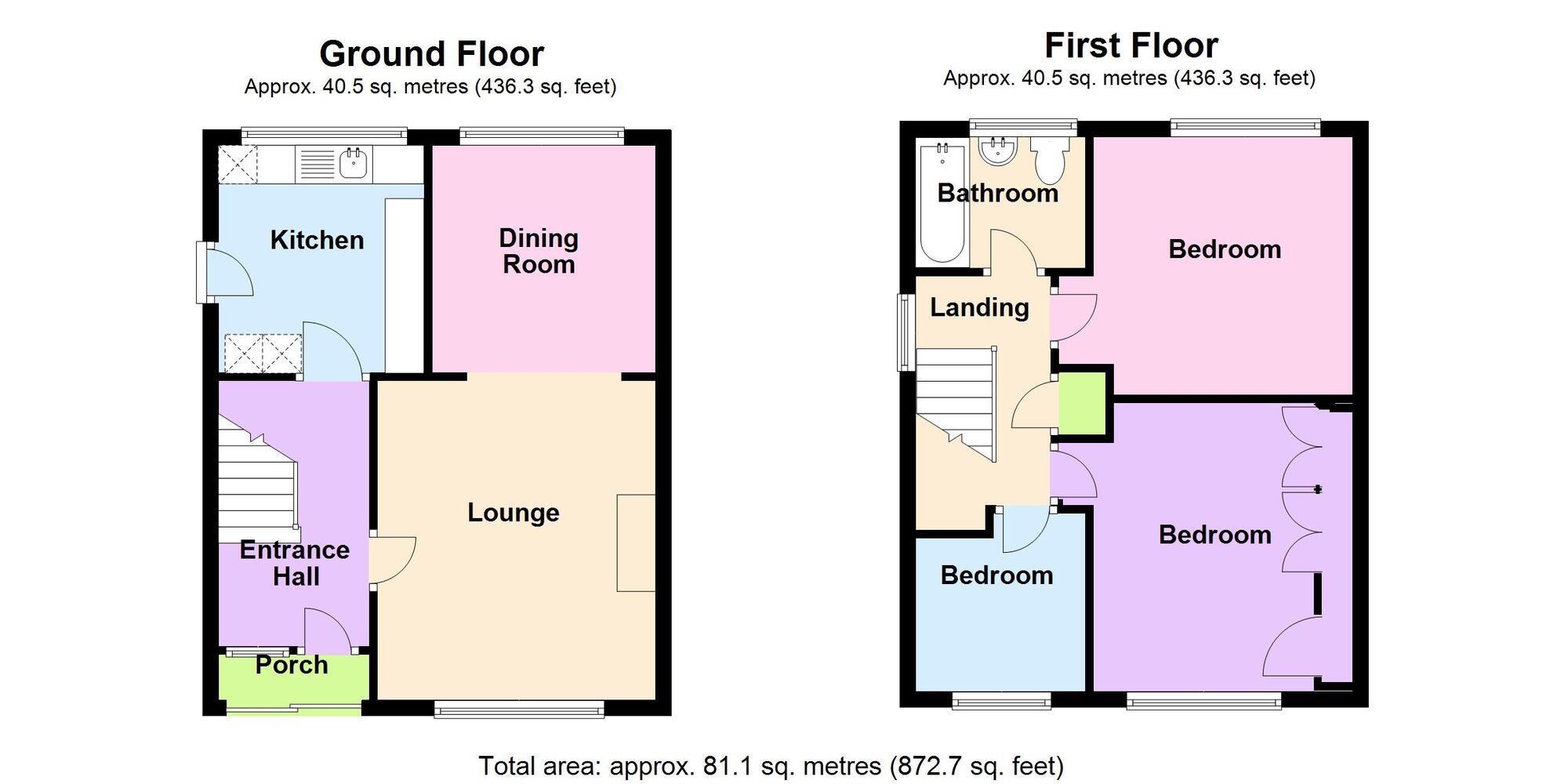 Floorplan of 3 bedroom Semi Detached House for sale, Mayfield Close, Bedworth, Warwickshire, CV12