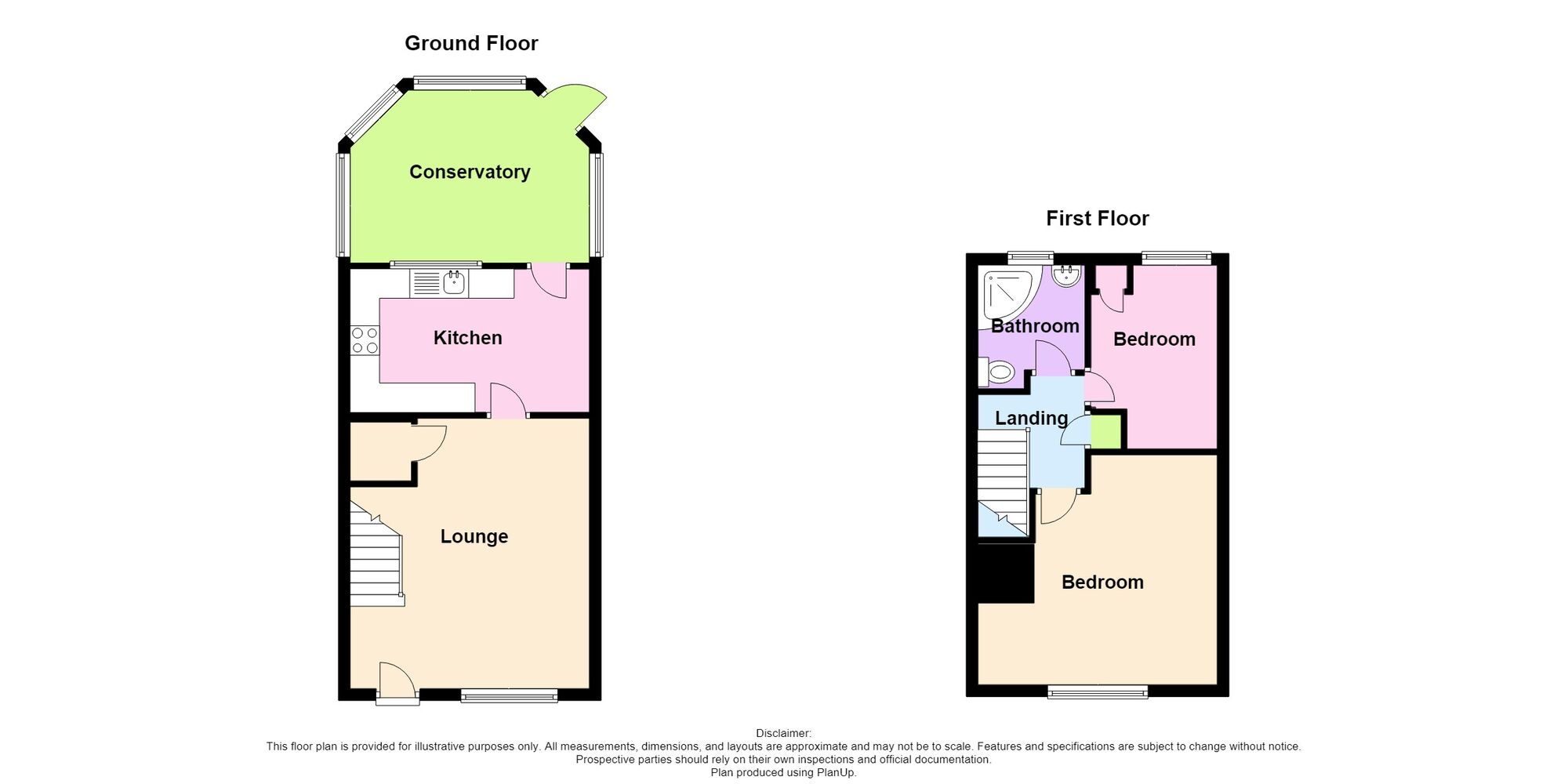 Floorplan of 2 bedroom Mid Terrace House for sale, Sealand Drive, Bedworth, Warwickshire, CV12
