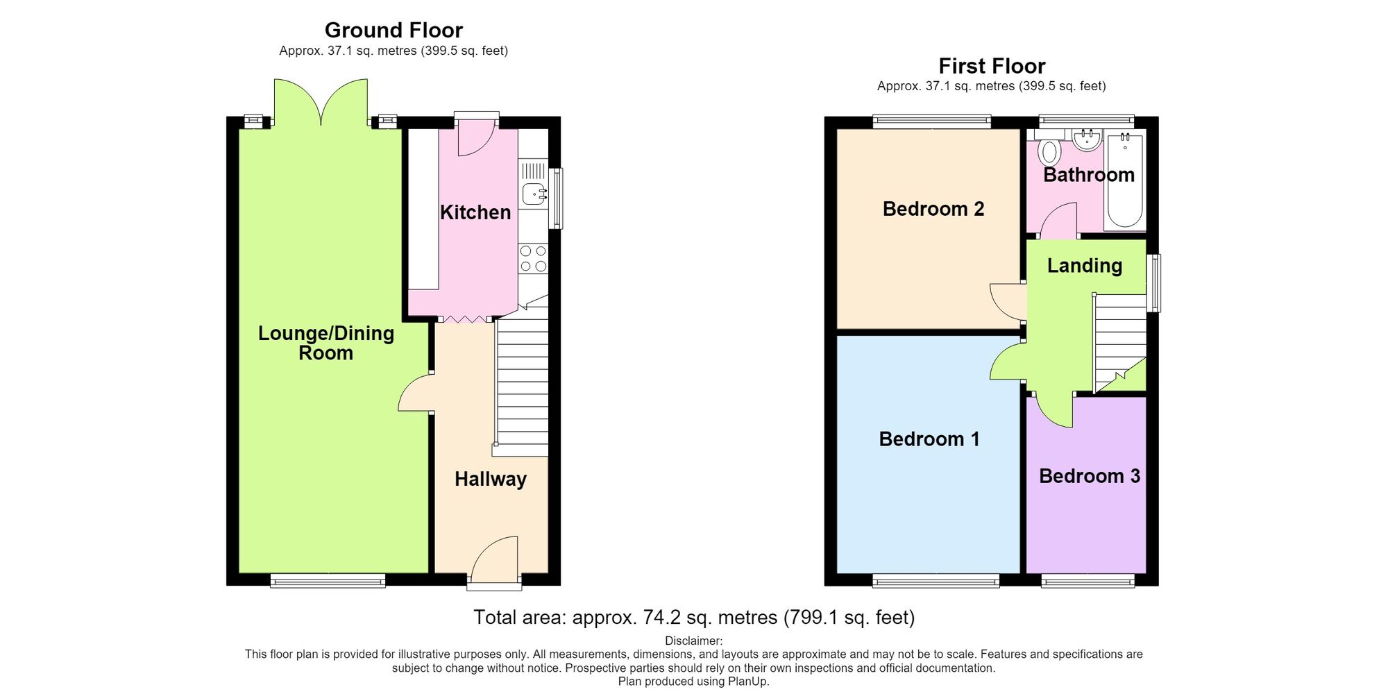 Floorplan of 3 bedroom Semi Detached House for sale, Delamere Road, Bedworth, Warwickshire, CV12