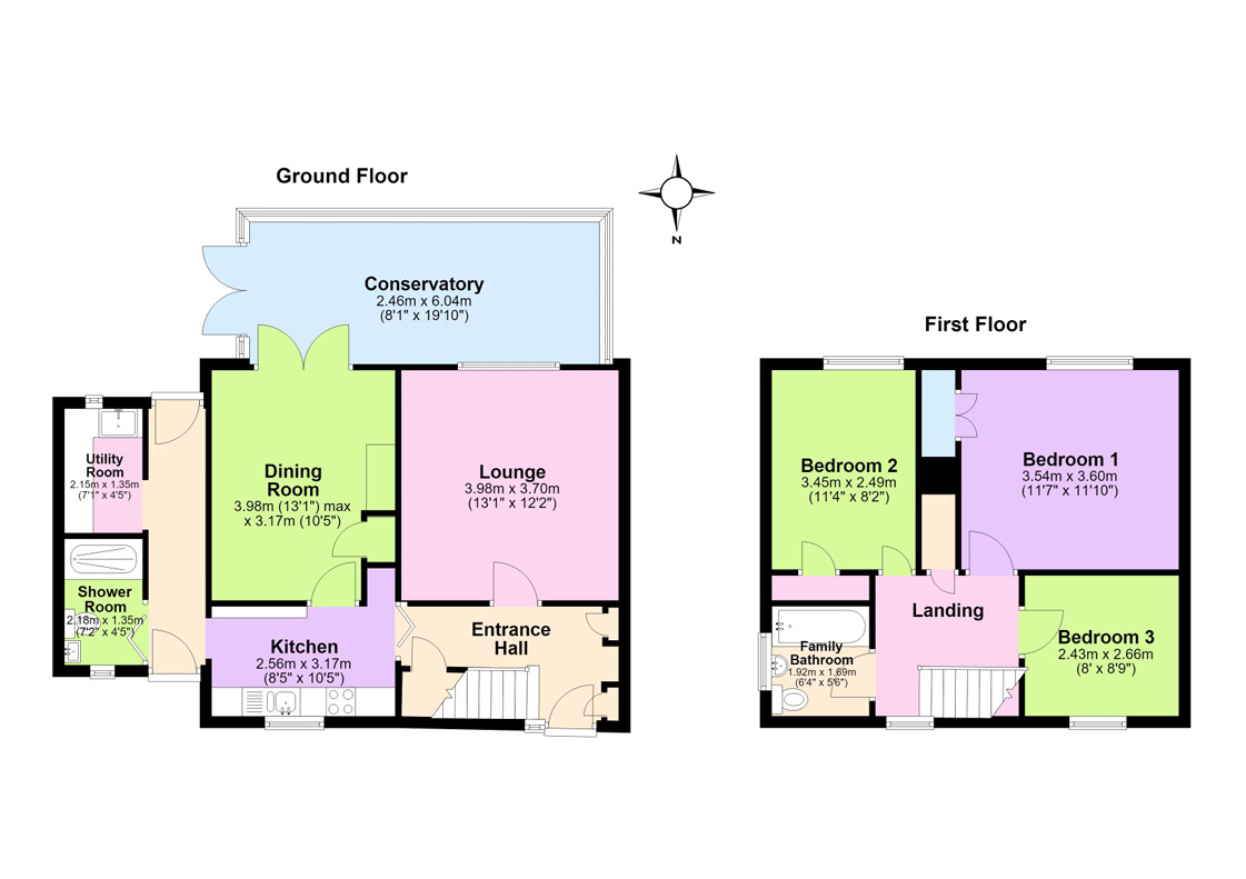 Floorplan of 3 bedroom Semi Detached House for sale, Marston Lane, Bedworth, Warwickshire, CV12