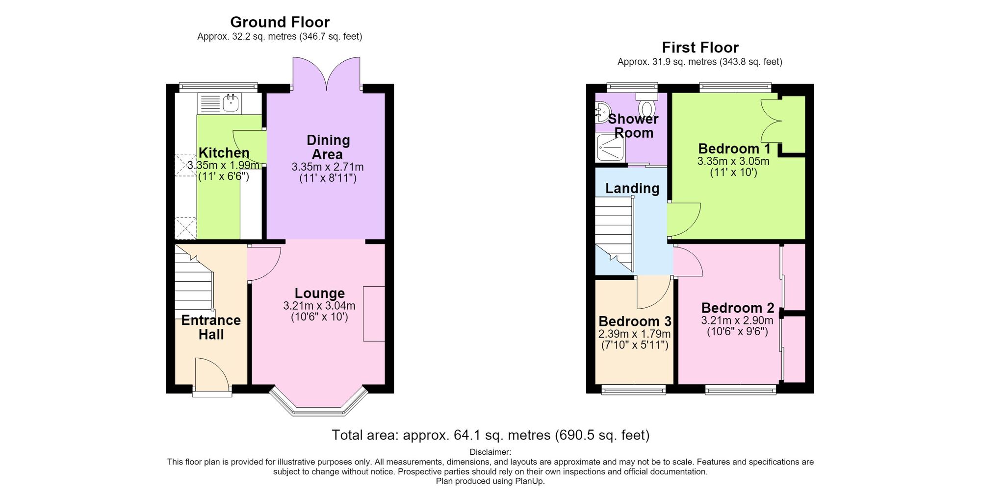 Floorplan of 3 bedroom Mid Terrace House for sale, St. Giles Road, Coventry, Warwickshire, CV7