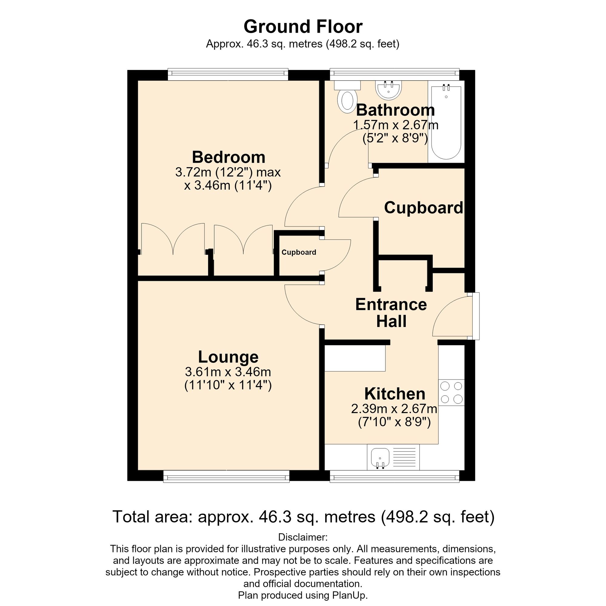 Floorplan of 1 bedroom Flat for sale, Albion Street, Kenilworth, Warwickshire, CV8