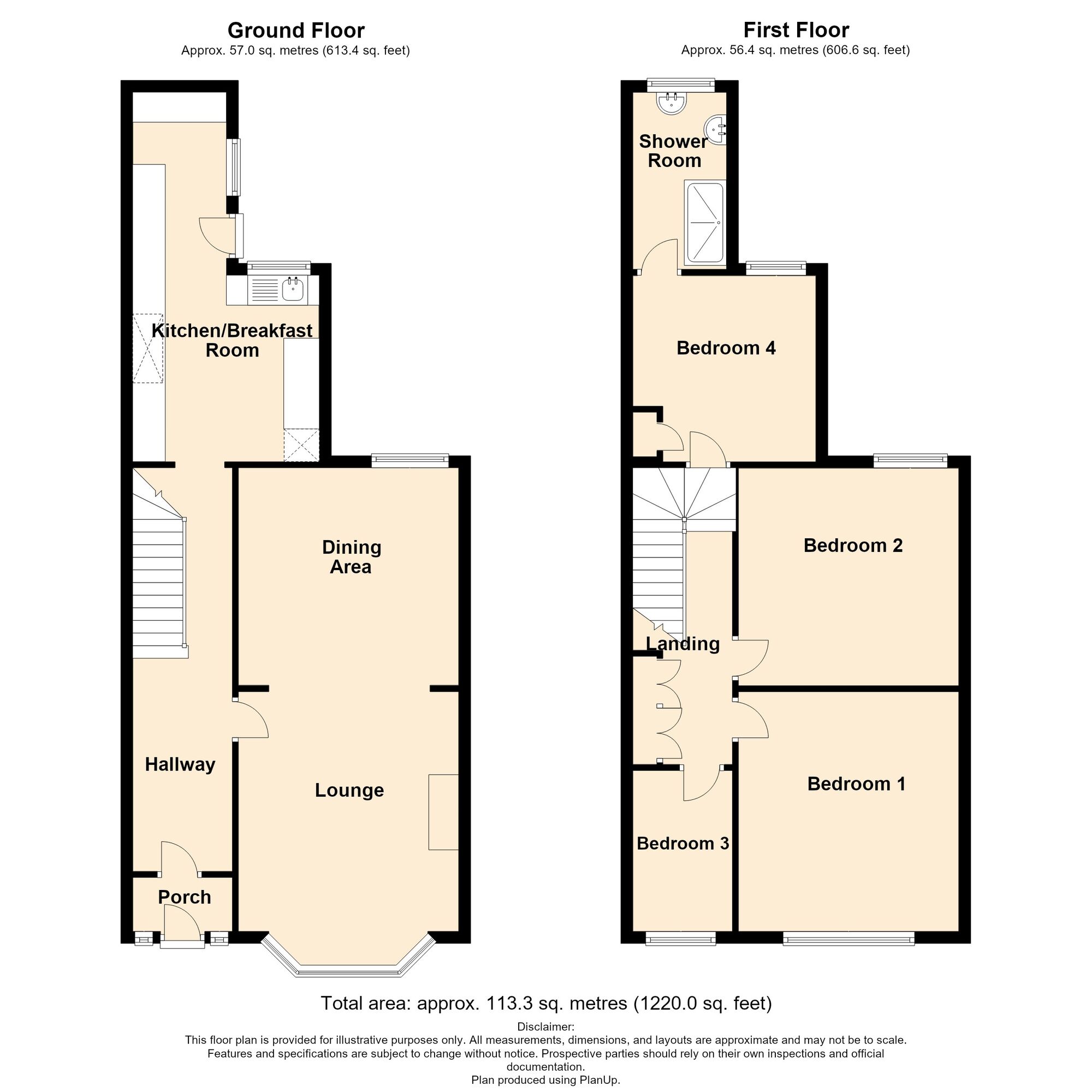 Floorplan of 4 bedroom Semi Detached House for sale, Coventry Road, Bedworth, Warwickshire, CV12