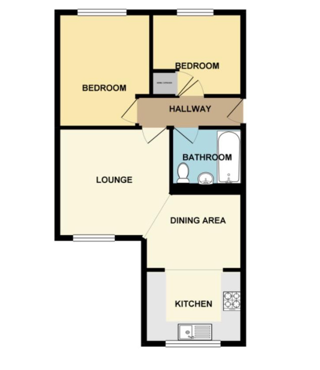 Floorplan of 2 bedroom Flat for sale, Wisteria Way, Nuneaton, Warwickshire, CV10