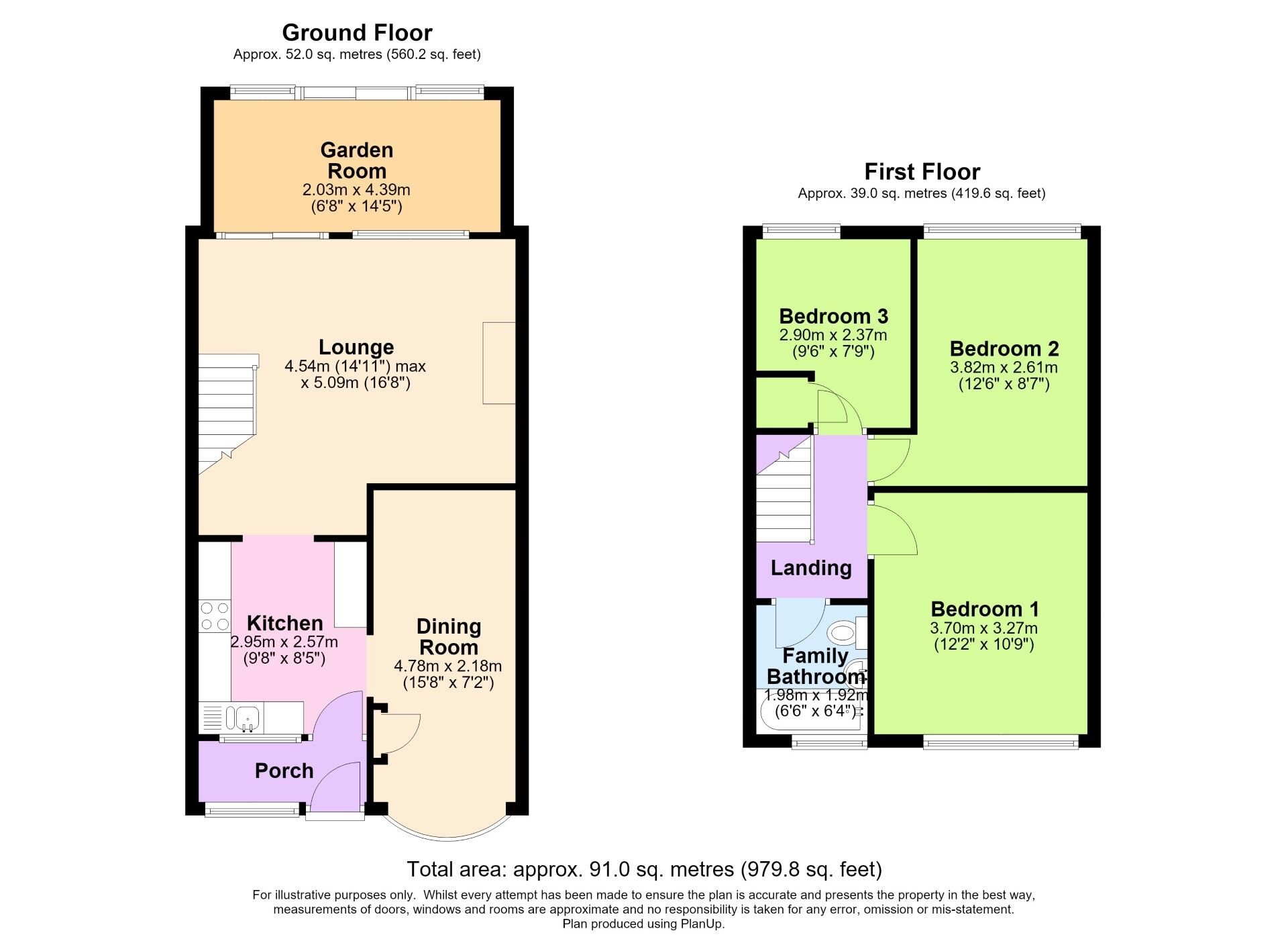 Floorplan of 3 bedroom Mid Terrace House for sale, Joseph Luckman Road, Bedworth, Warwickshire, CV12
