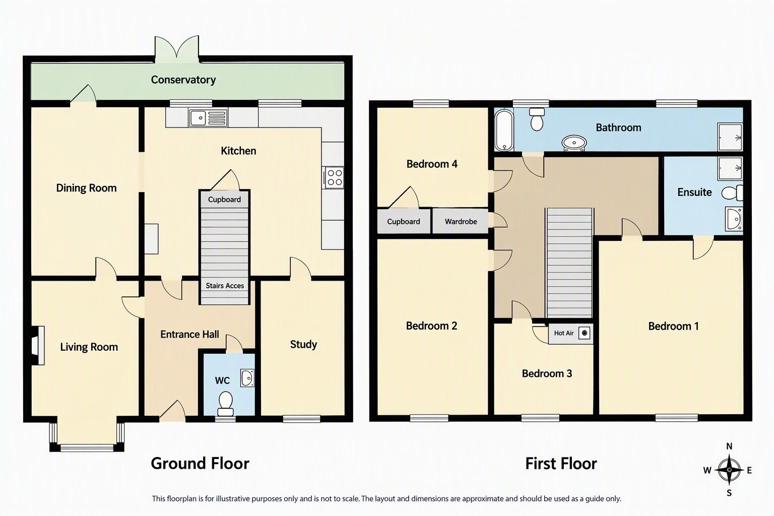 Floorplan of 4 bedroom Detached House for sale, Hogarth Close, Bedworth, Warwickshire, CV12