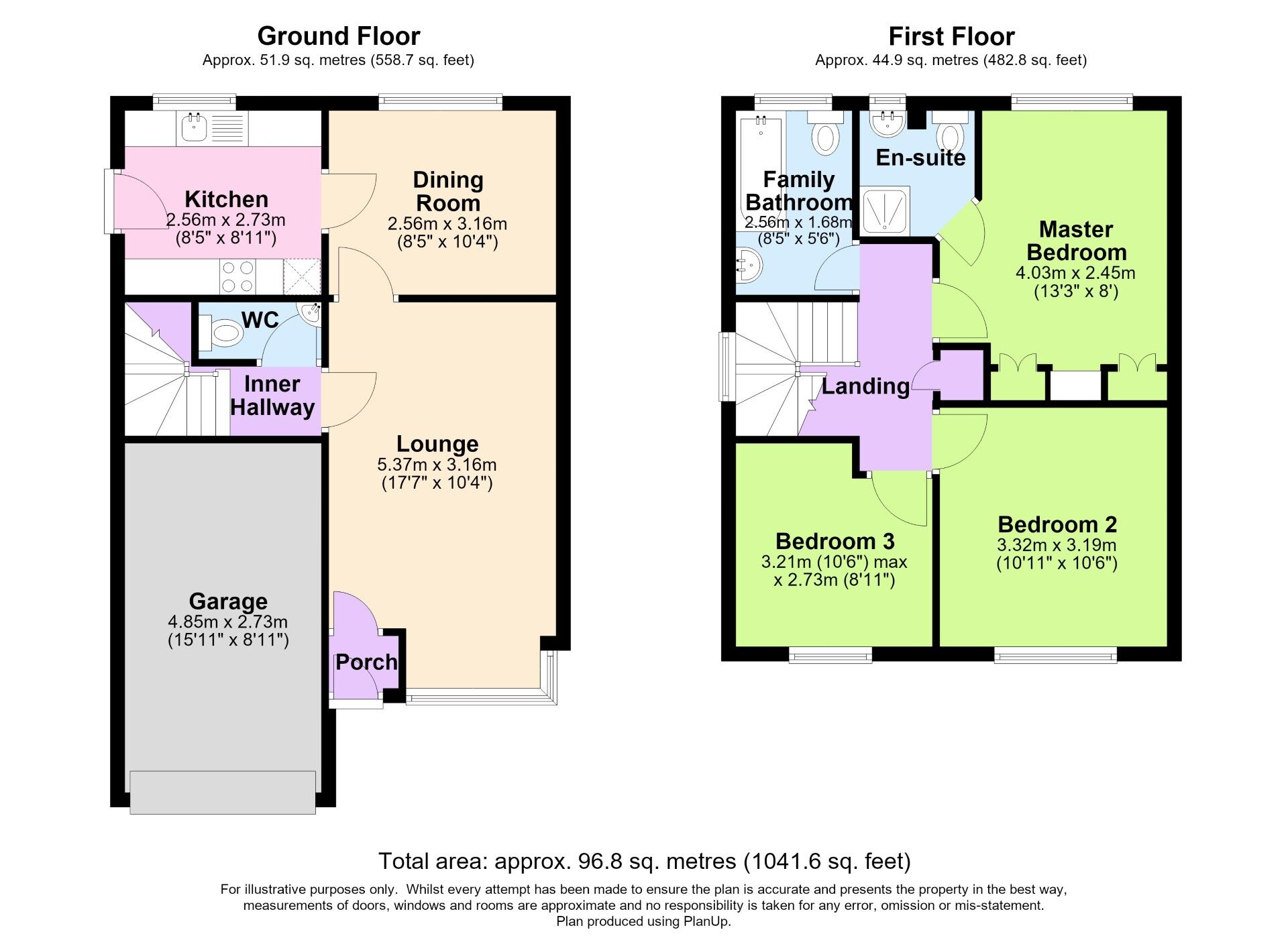Floorplan of 3 bedroom Detached House for sale, Tewkesbury Drive, Bedworth, Warwickshire, CV12