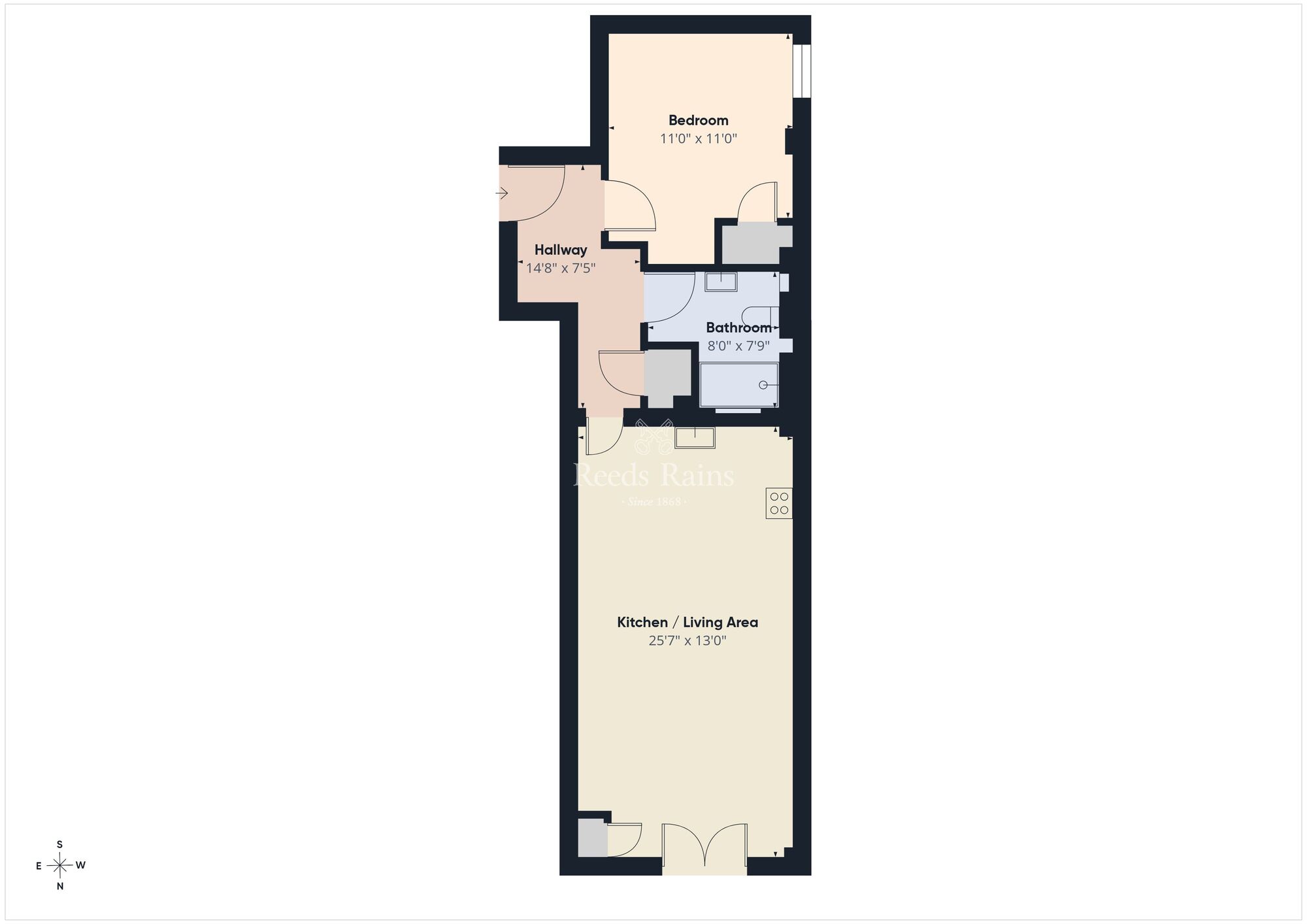 Floorplan of 1 bedroom Flat to rent, Bell Towers South, Belfast, BT6