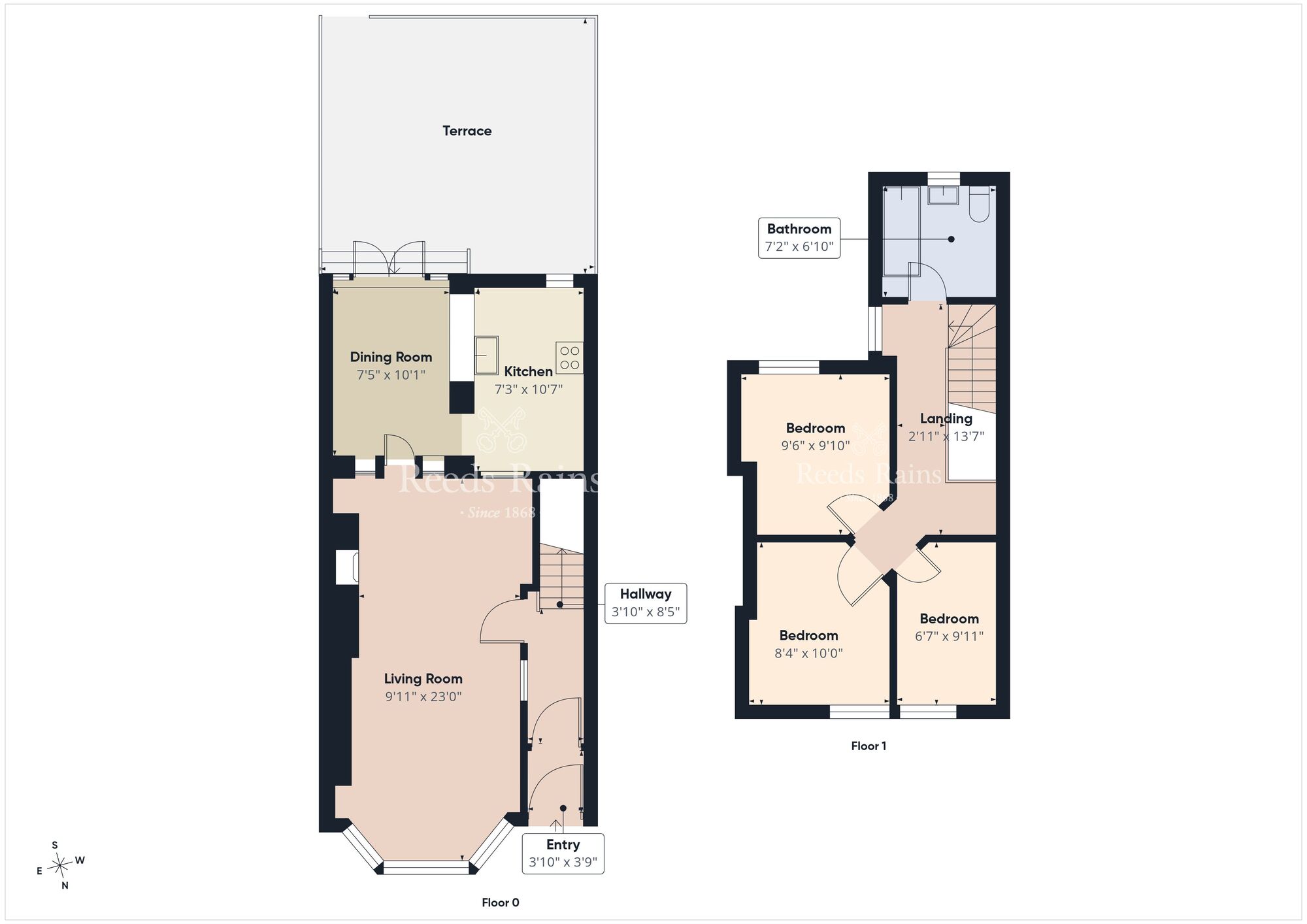 Floorplan of 3 bedroom Mid Terrace House to rent, Ulsterville Gardens, Lisburn Road, Belfast, BT9