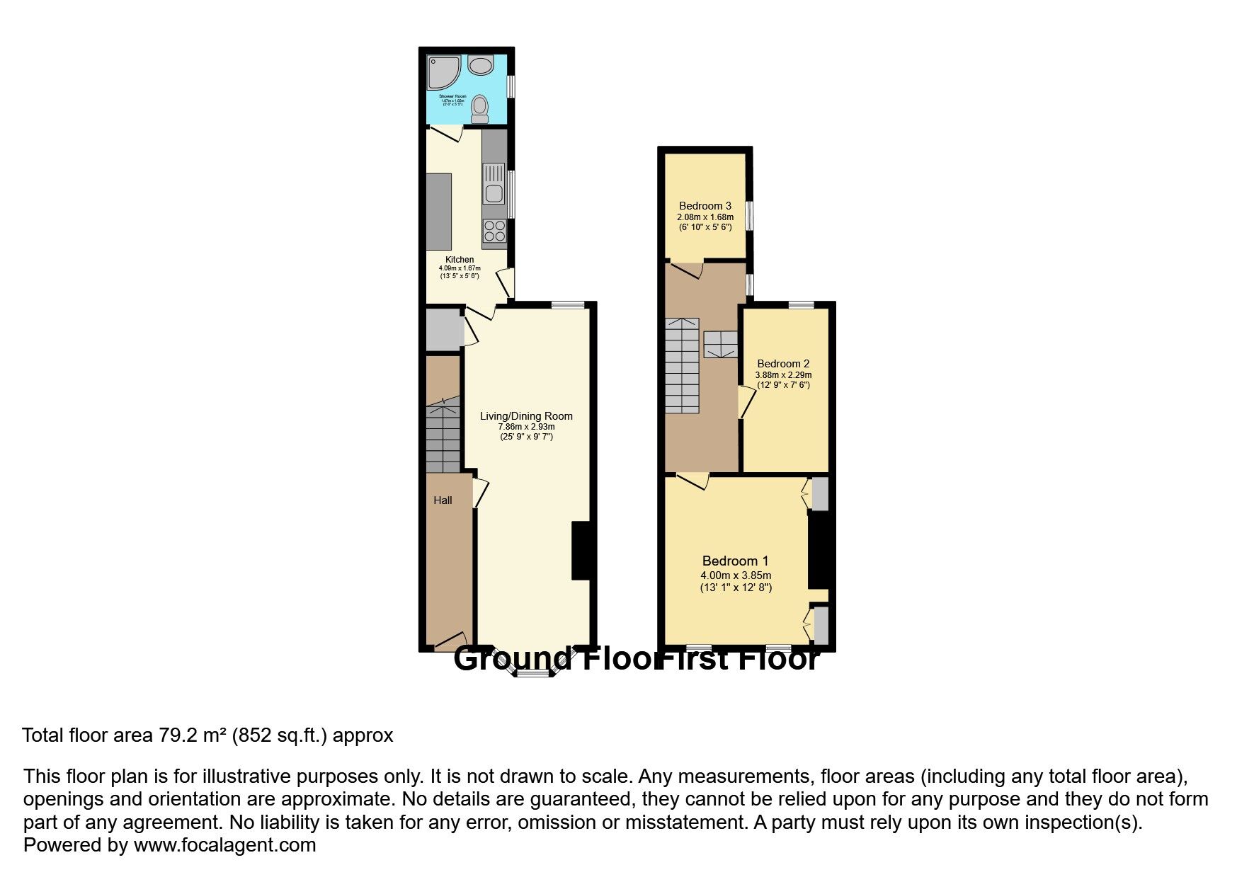 Floorplan of 2 bedroom Mid Terrace House for sale, Jameson Street, Ormeau, Belfast, BT7