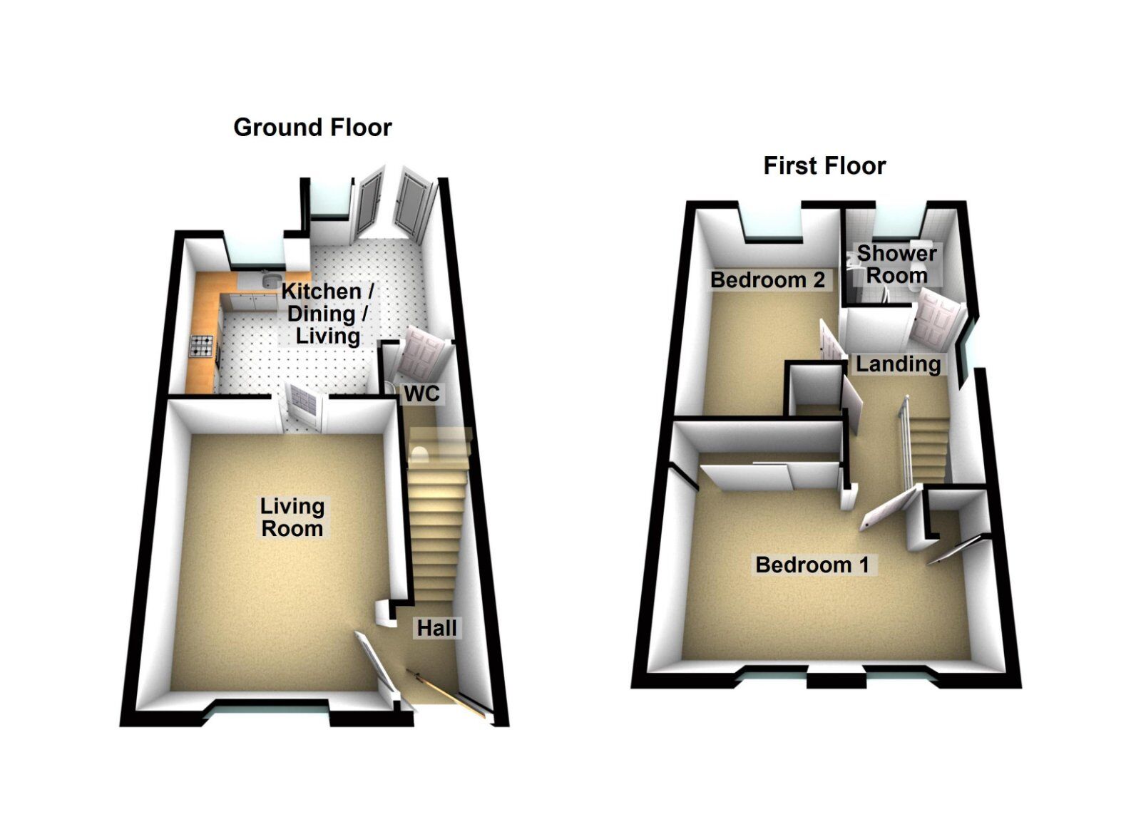 Floorplan of 2 bedroom Semi Detached House for sale, River Hill Road, Bangor Road, Newtownards, BT23
