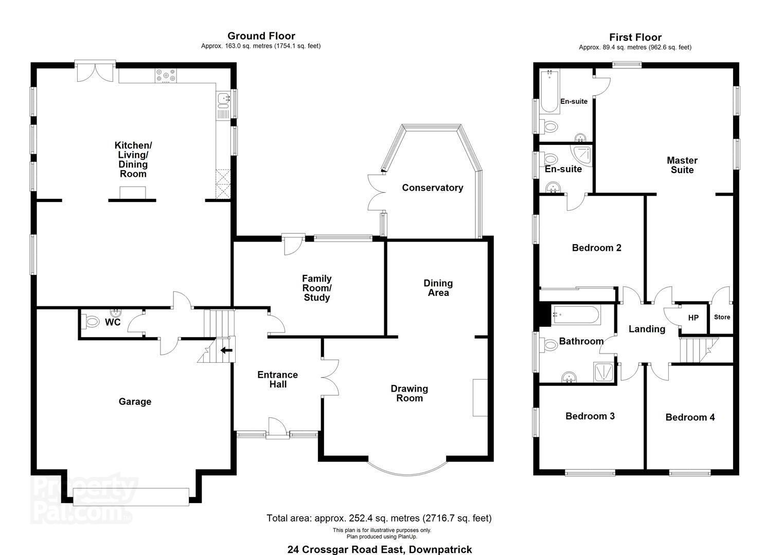 Floorplan of 4 bedroom Detached House for sale, Crossgar Road East, Crossgar, County Down, BT30