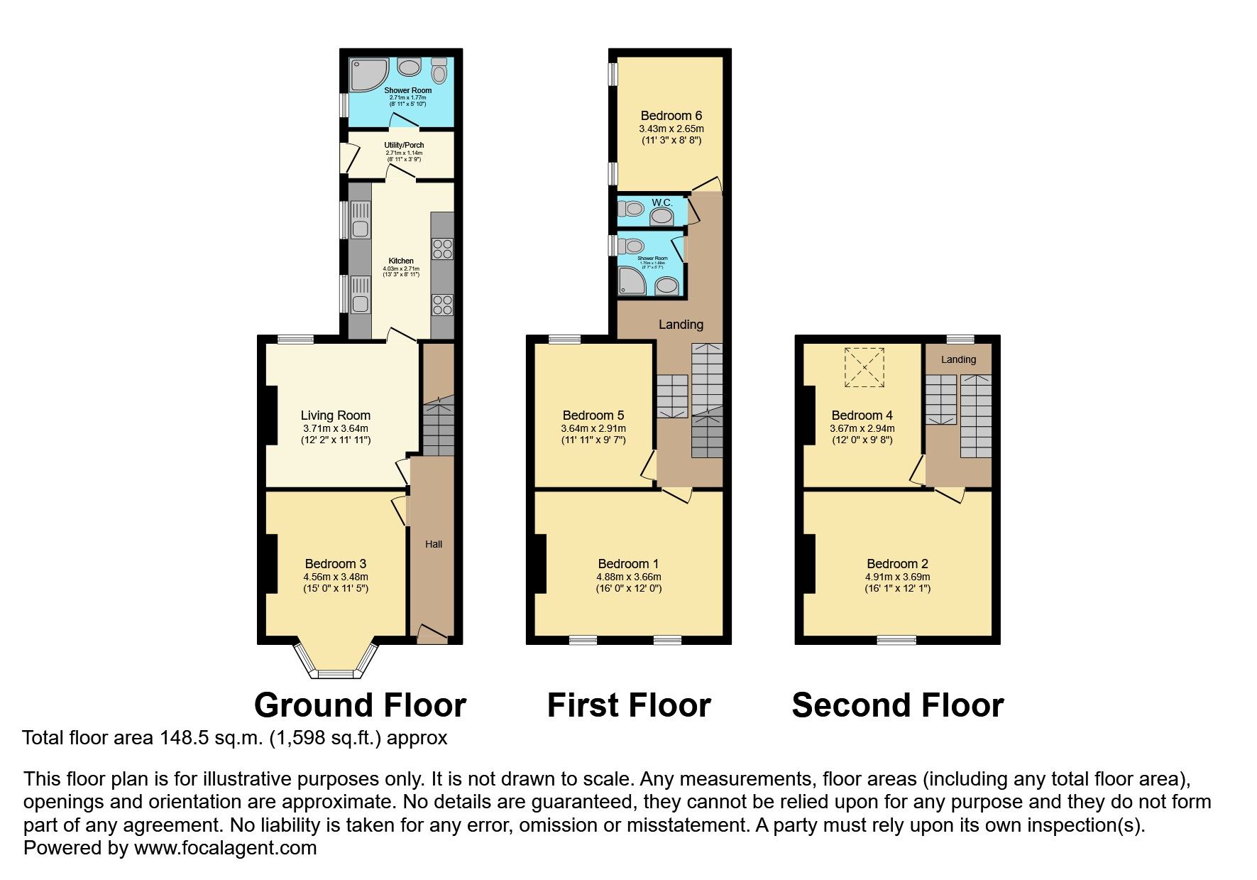 Floorplan of 6 bedroom Mid Terrace House for sale, Fitzroy Avenue, Belfast, County Antrim, BT7